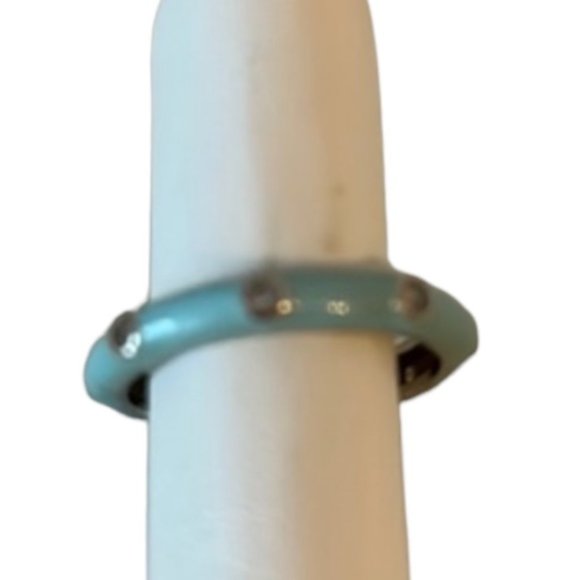 LIMLIM baby blue ceramic band with crystals size 7 - Picture 1 of 4